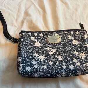 Michael kors blue and white floral wristlet